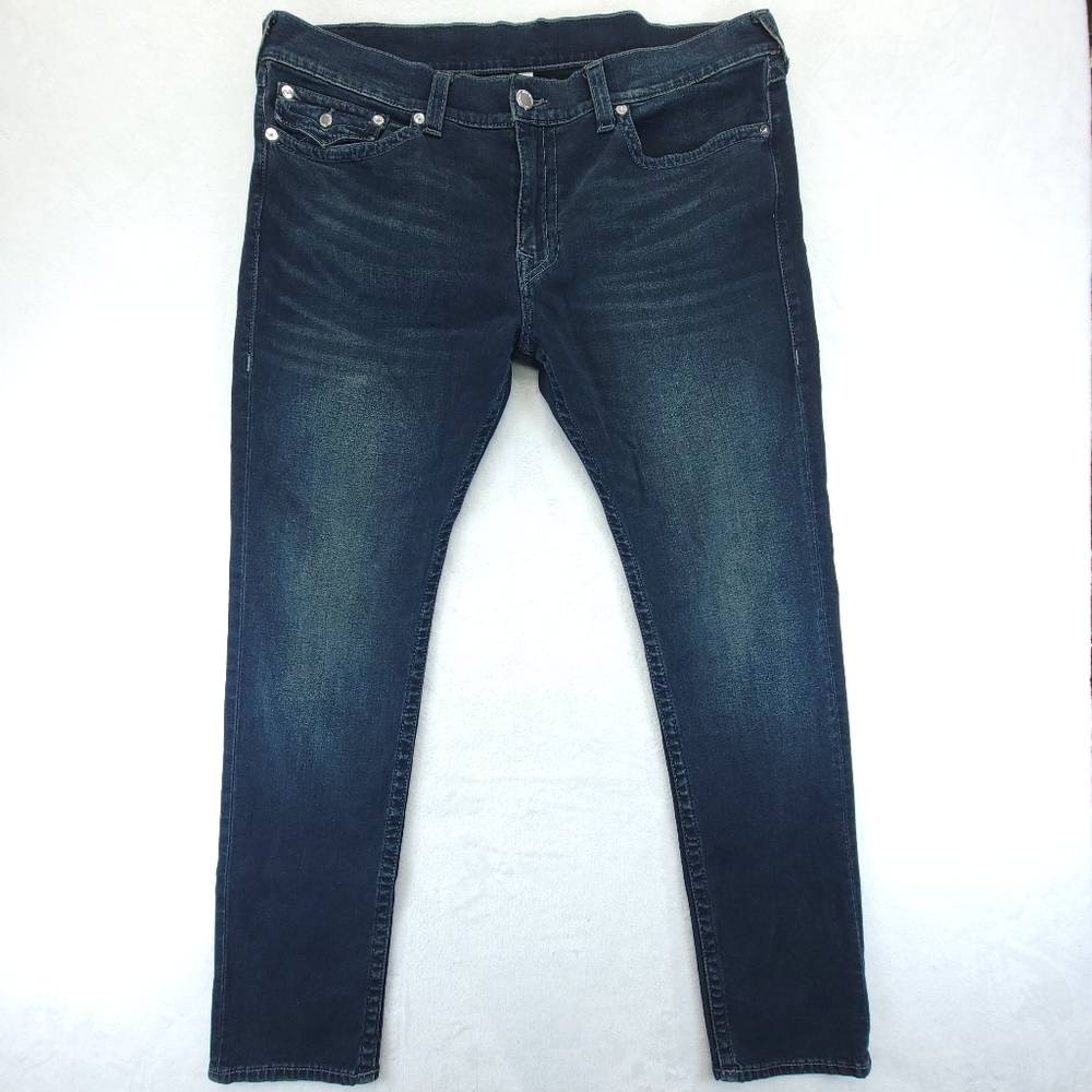 True Religion Men’s Dark Wash ROCCO Pocket Flap Slim Fit Size 42Wx32